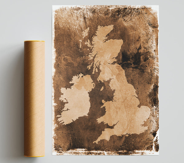 Uk Retro Map Print
