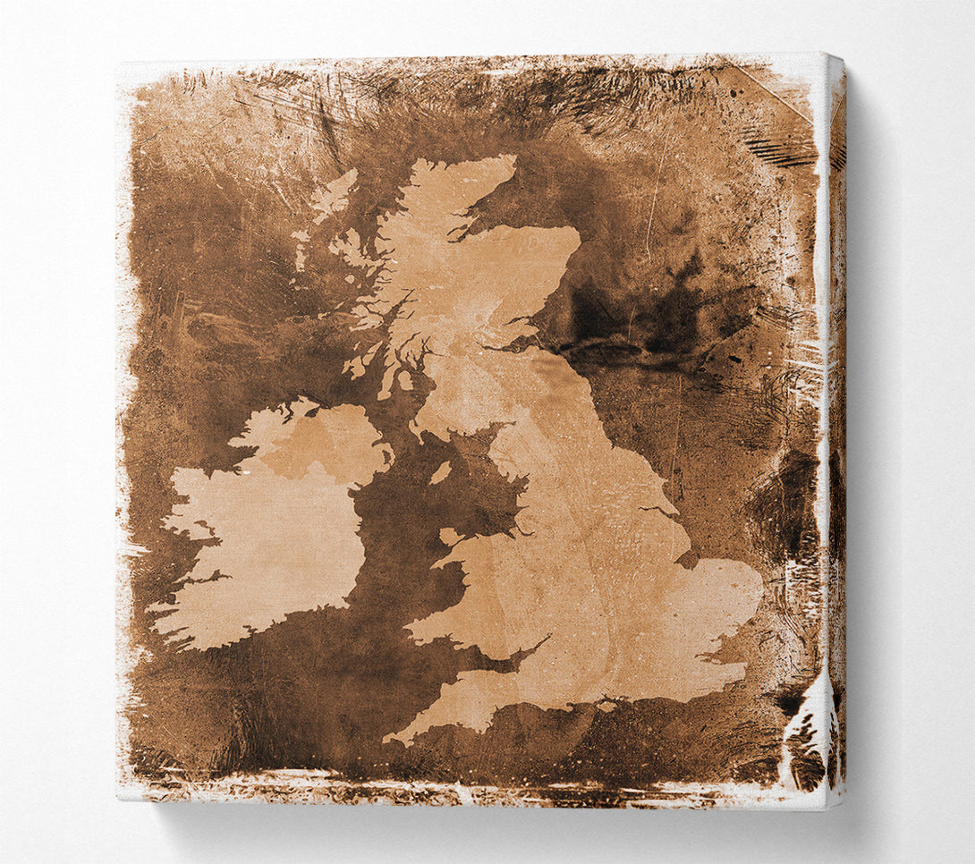 A Canvas Print of UK Retro Map Canvas Art