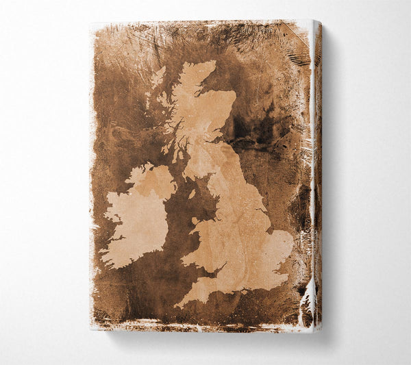  A Canvas Print of UK Retro Map Canvas Art