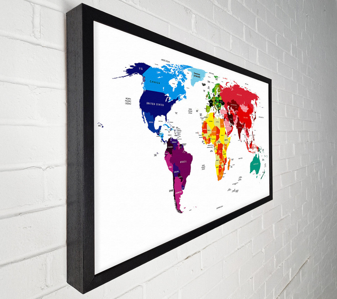  A Canvas Print of Map Of The World 13 Canvas Print