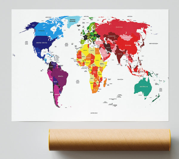 Map Of The World 13 Print