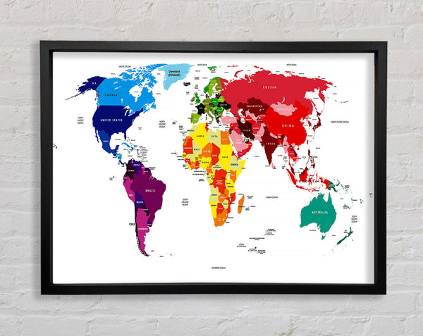 Map Of The World 13 Framed Print