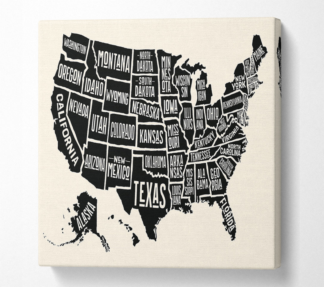 A Canvas Print of States Of America 5 Canvas Print