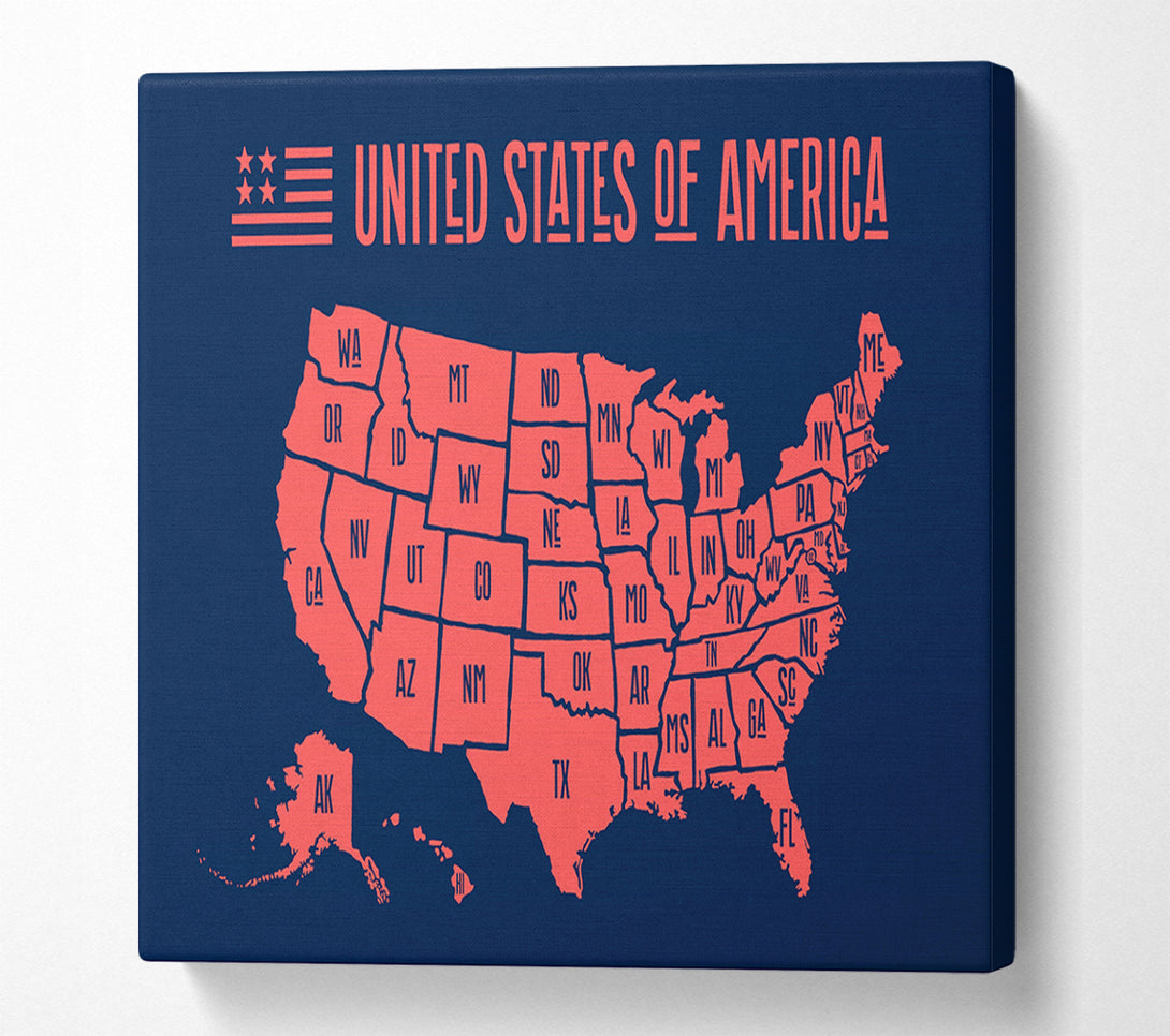  A Canvas Print of States Of America 1 Canvas Art