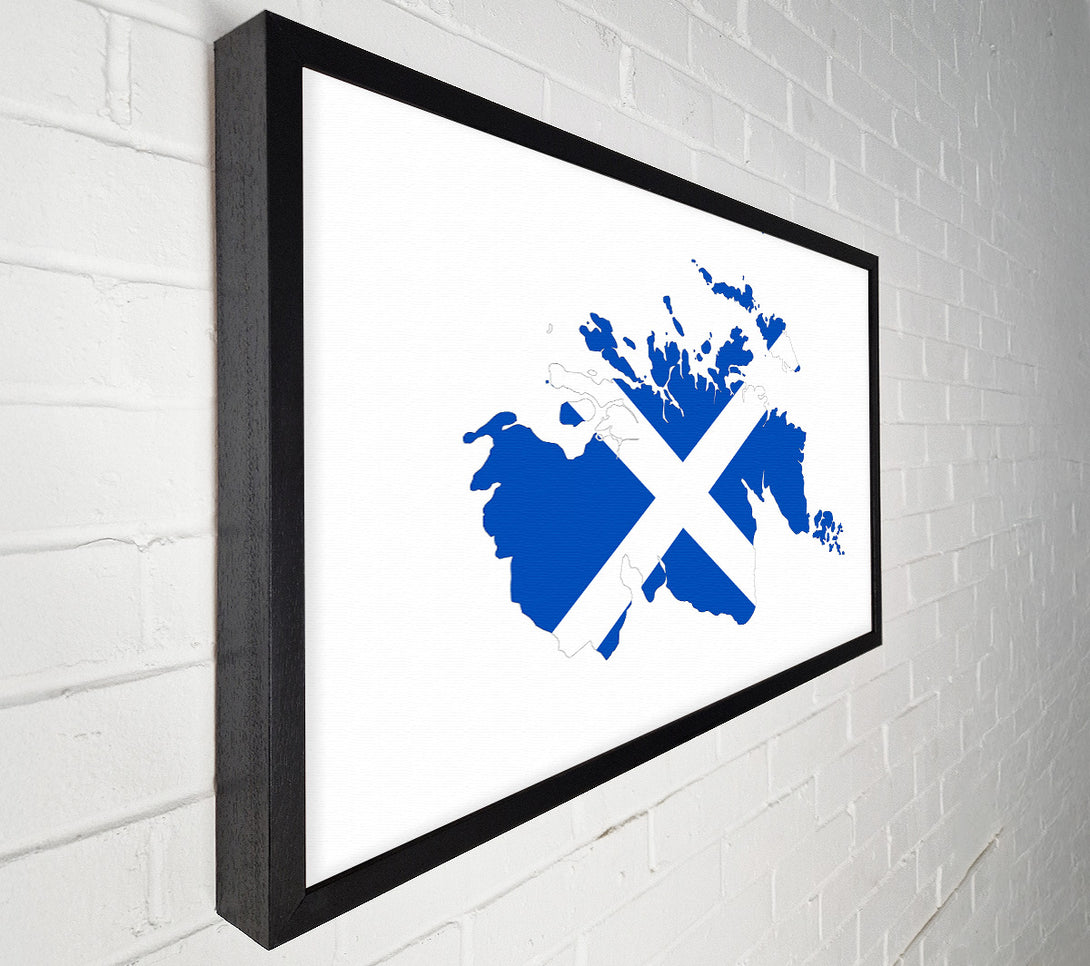  A Canvas Print of Scottish Flag Over Map 1 Canvas Wall Art