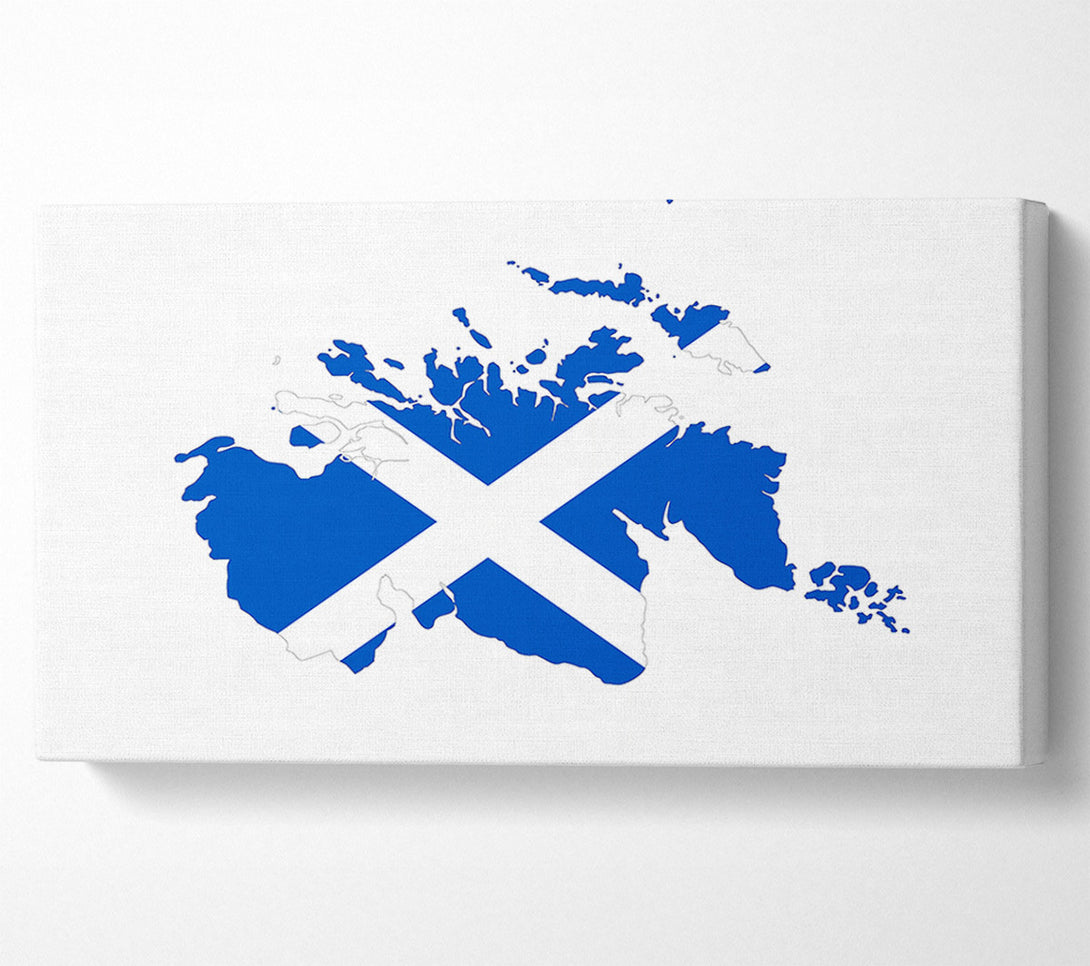  A Canvas Print of Scottish Flag Over Map 1 Canvas Wall Art