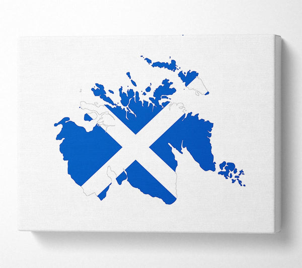  A Canvas Print of Scottish Flag Over Map 1 Canvas Wall Art