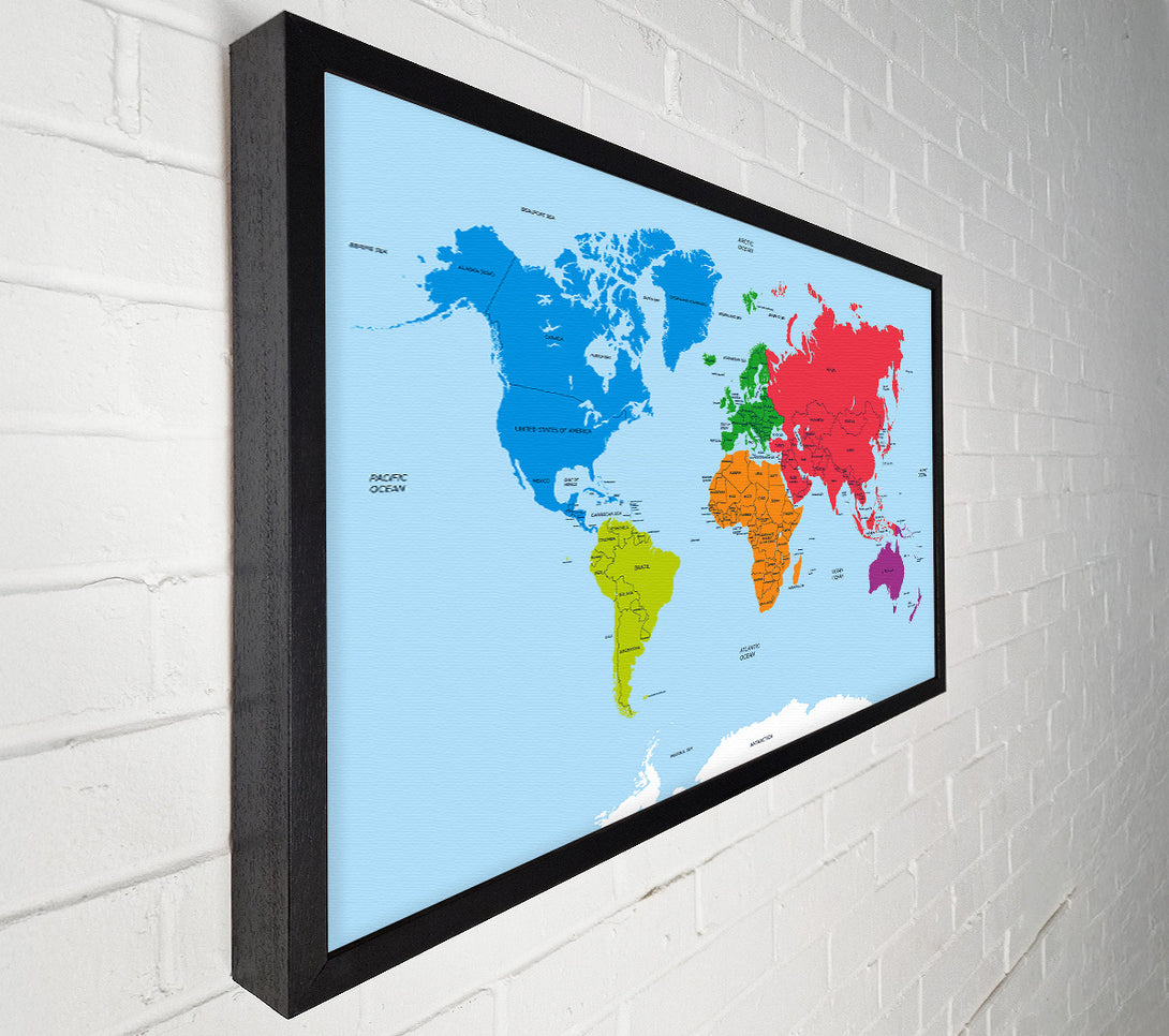  A Canvas Print of Map Of The World 1 Canvas Art
