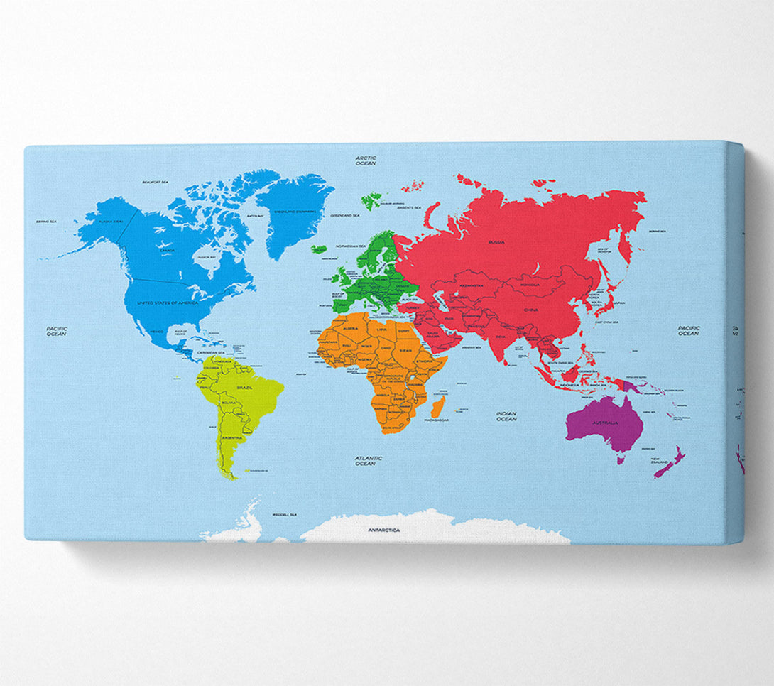  A Canvas Print of Map Of The World 1 Canvas Art