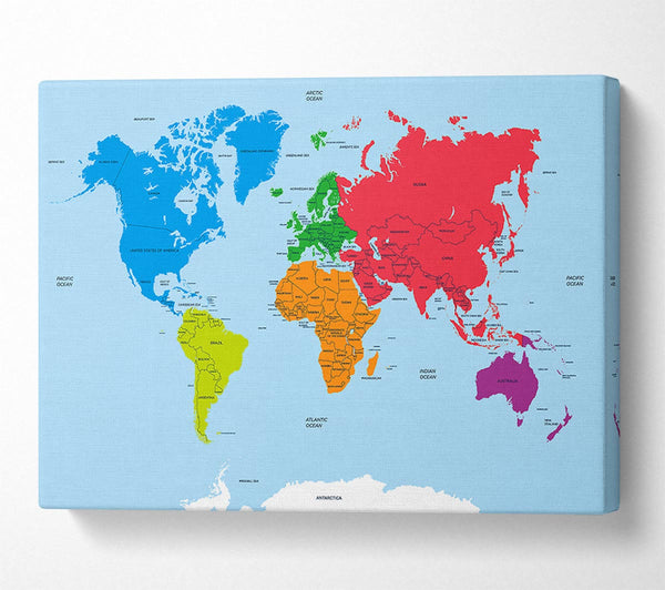  A Canvas Print of Map Of The World 1 Canvas Art