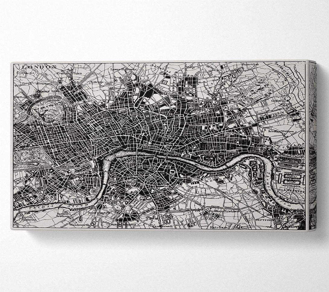  A Canvas Print of Old Map Of London Canvas Print