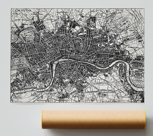 Old Map Of London Giclee Print
