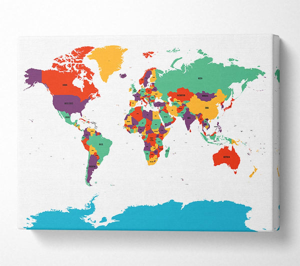  A Canvas Print of Map Of The World 11 Canvas Wall Art