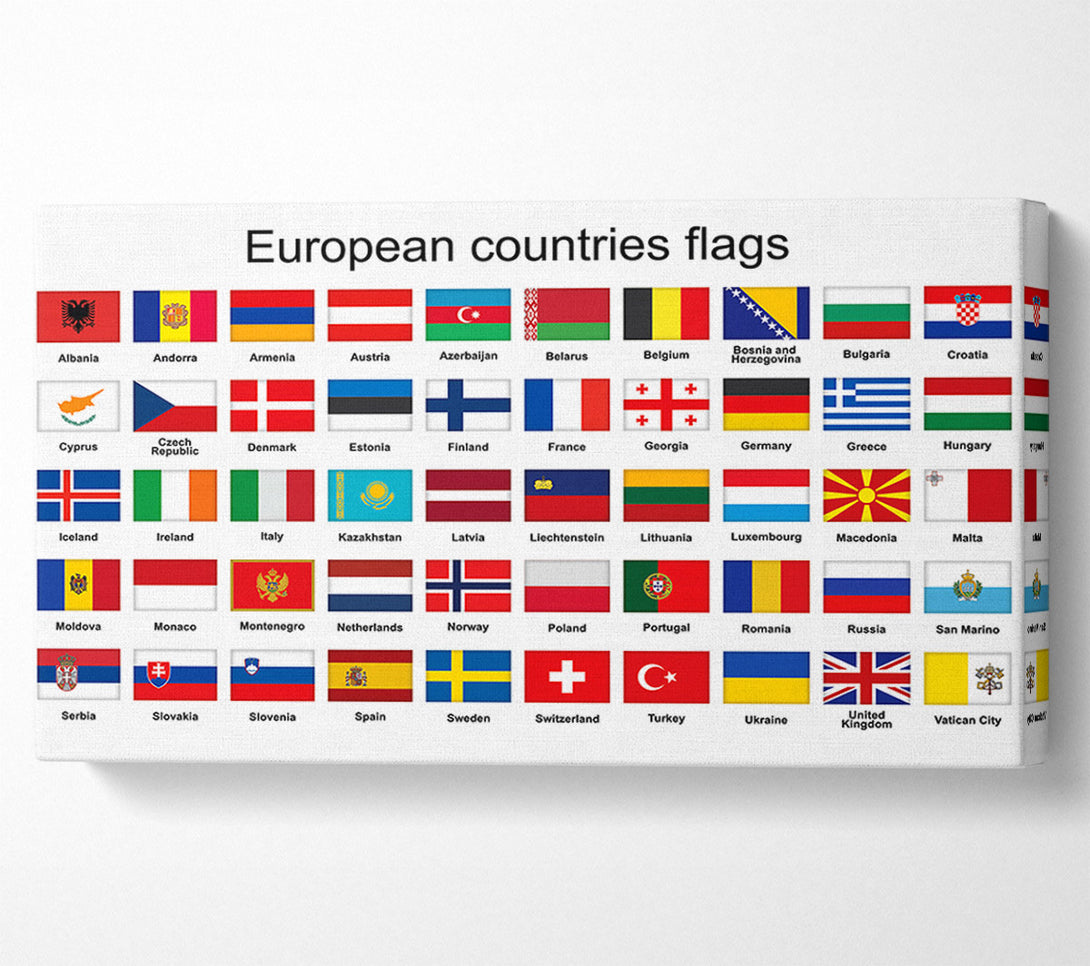  A Canvas Print of European Country Flags Canvas Print