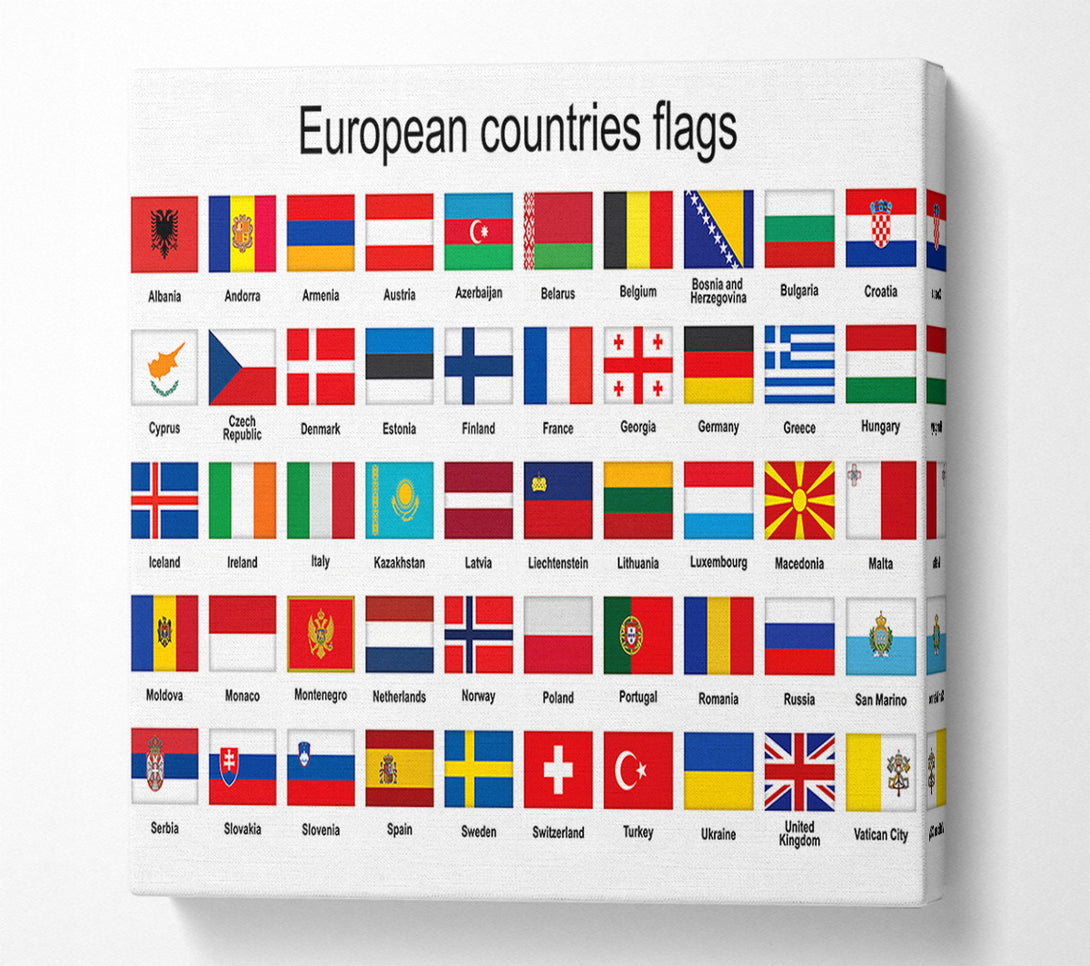 A Canvas Print of European Country Flags Canvas Print