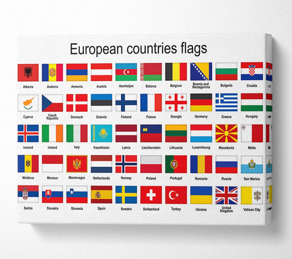  A Canvas Print of European Country Flags Canvas Print