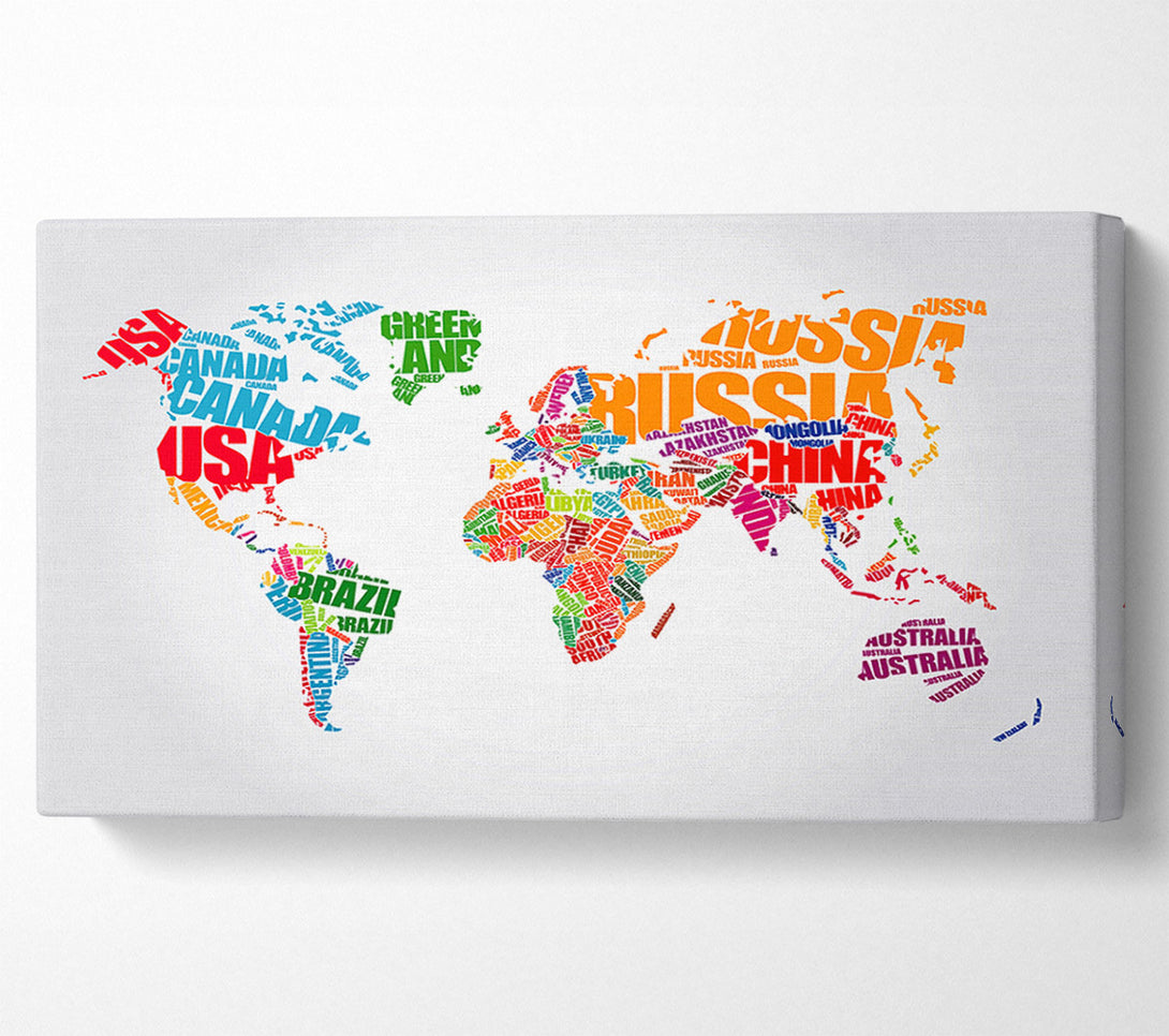  A Canvas Print of Map Of The World 5 Canvas Wall Art