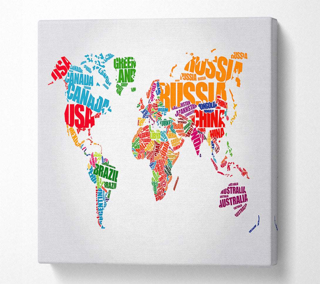  A Canvas Print of Map Of The World 5 Canvas Wall Art