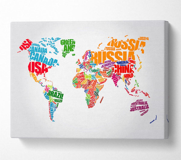  A Canvas Print of Map Of The World 5 Canvas Wall Art