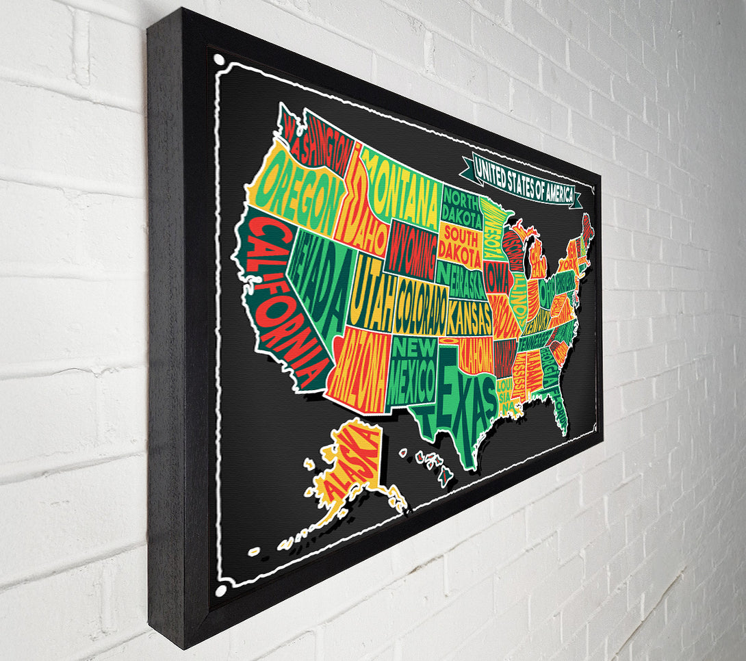  A Canvas Print of States Of America 3 Canvas Wall Art