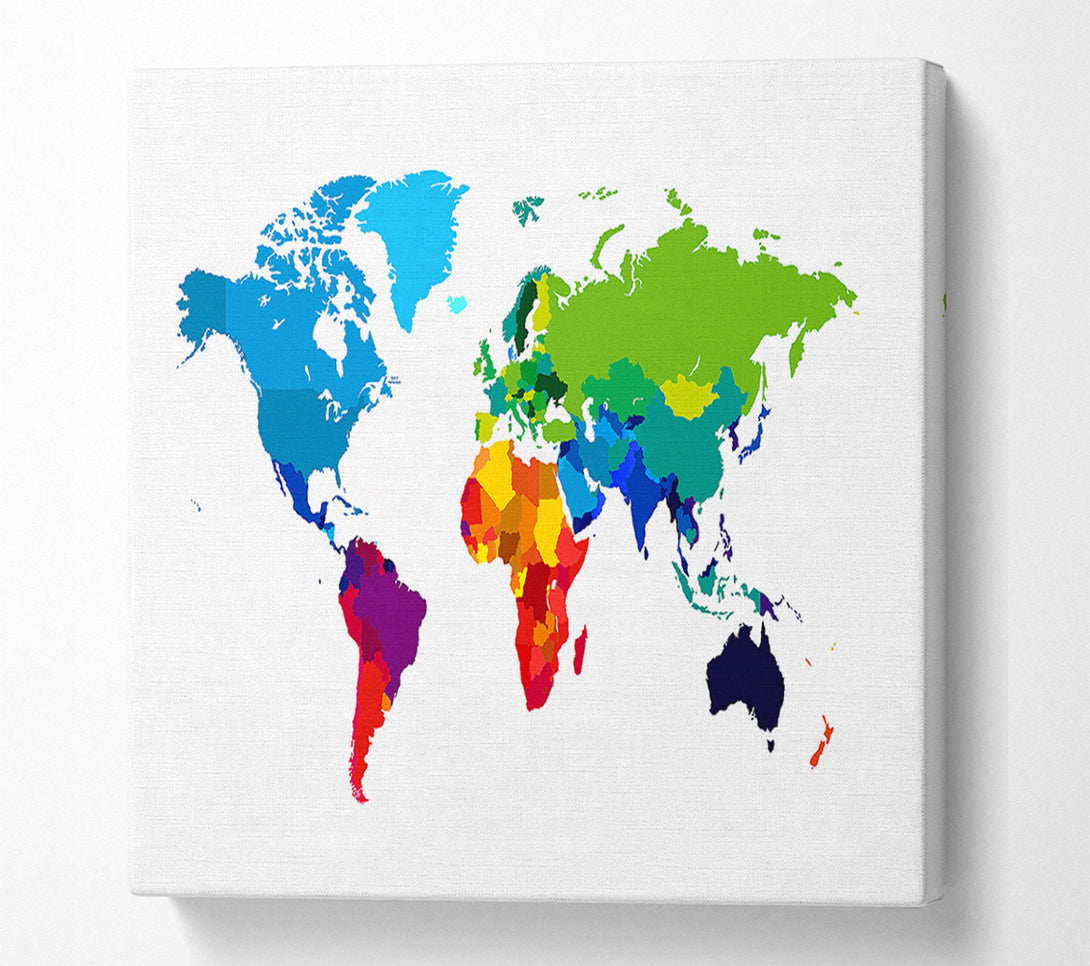  A Canvas Print of Map Of The World 3 Canvas Wall Art