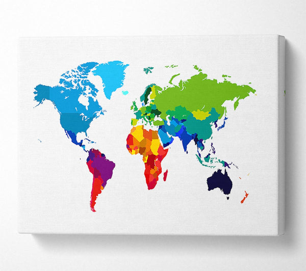  A Canvas Print of Map Of The World 3 Canvas Wall Art