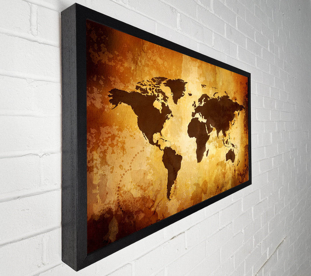  A Canvas Print of Map Of The World 12 Canvas Print
