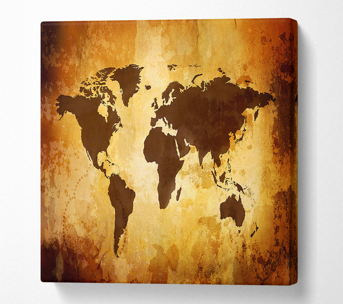  A Canvas Print of Map Of The World 12 Canvas Print