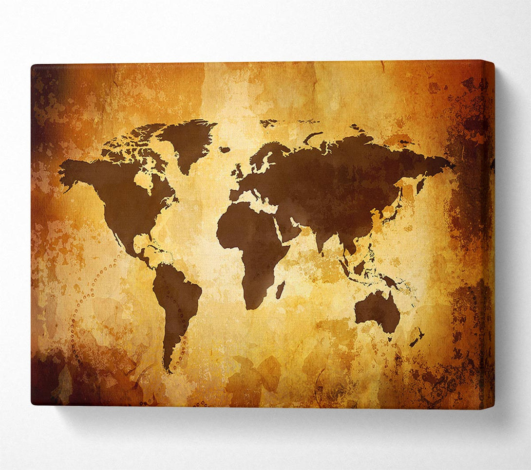  A Canvas Print of Map Of The World 12 Canvas Print