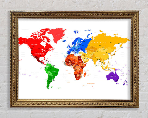 Map Of The World 9 Framed Print