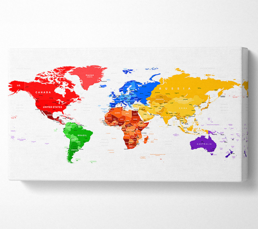  A Canvas Print of Map Of The World 9 Canvas Art