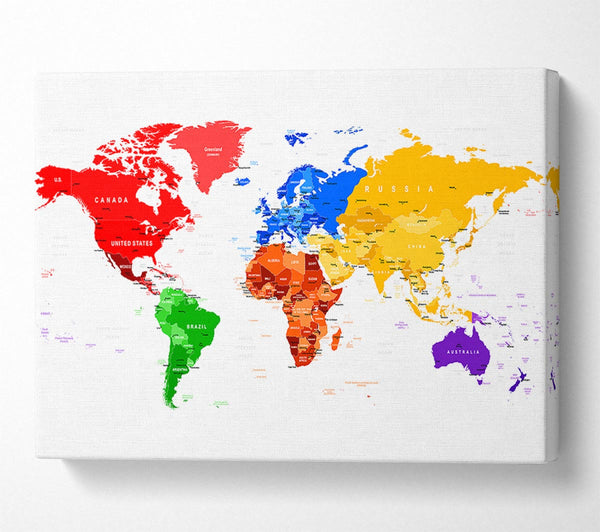  A Canvas Print of Map Of The World 9 Canvas Art