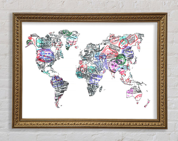 Map Of The World 8 Framed Print