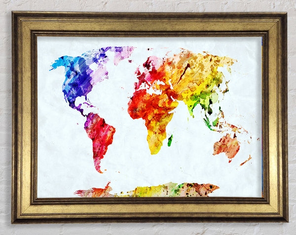 Map Of The World 6 Framed Print