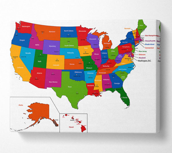  A Canvas Print of States Of America 4 Canvas Art