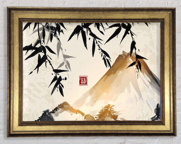 Japanese mountain bamboo Framed Print