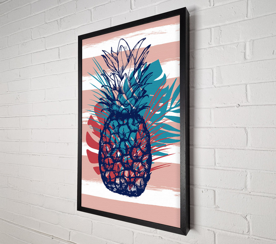  A Canvas Print of Pop Art Pineapple Palm Leaves Canvas Art