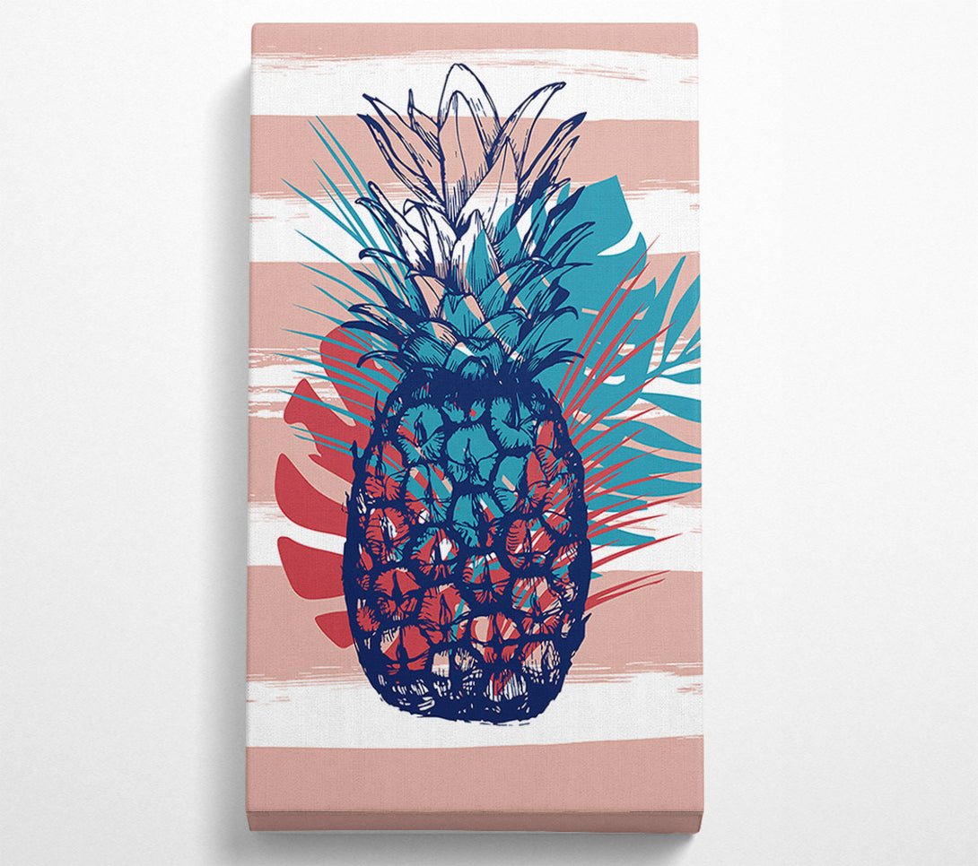  A Canvas Print of Pop Art Pineapple Palm Leaves Canvas Art