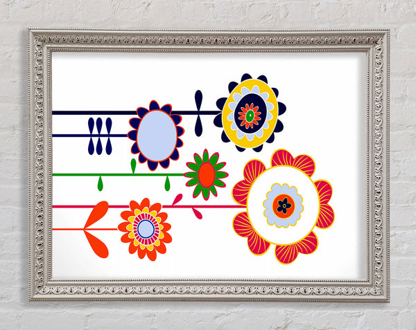 Funky Flowers Framed Print