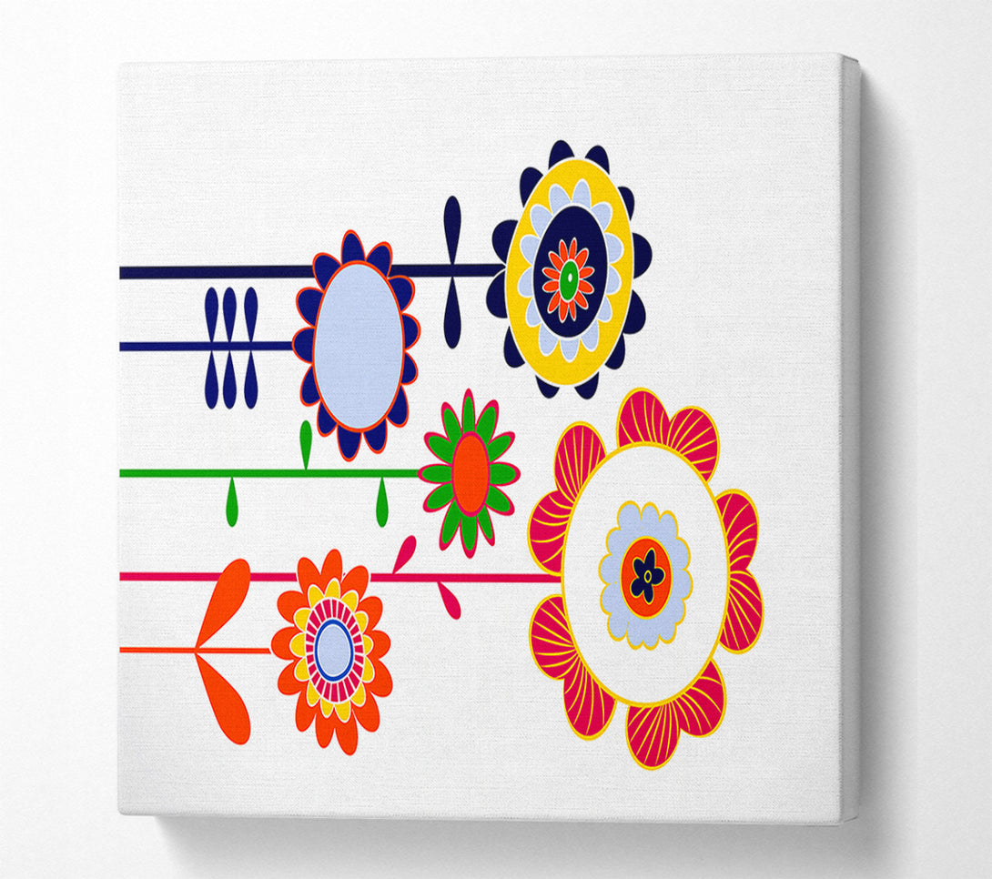  A Canvas Print of Funky Flowers Canvas Print