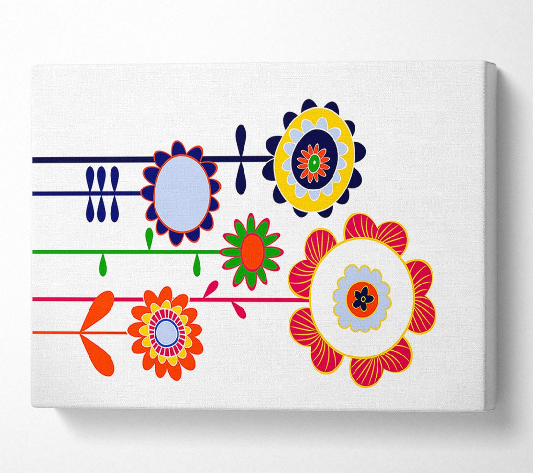  A Canvas Print of Funky Flowers Canvas Print