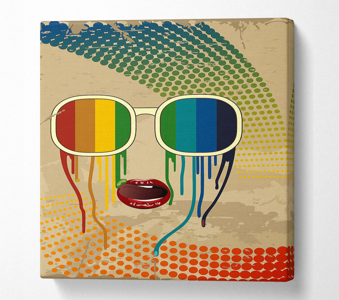 A Canvas Print of Rainbow Retro Shades Canvas Art