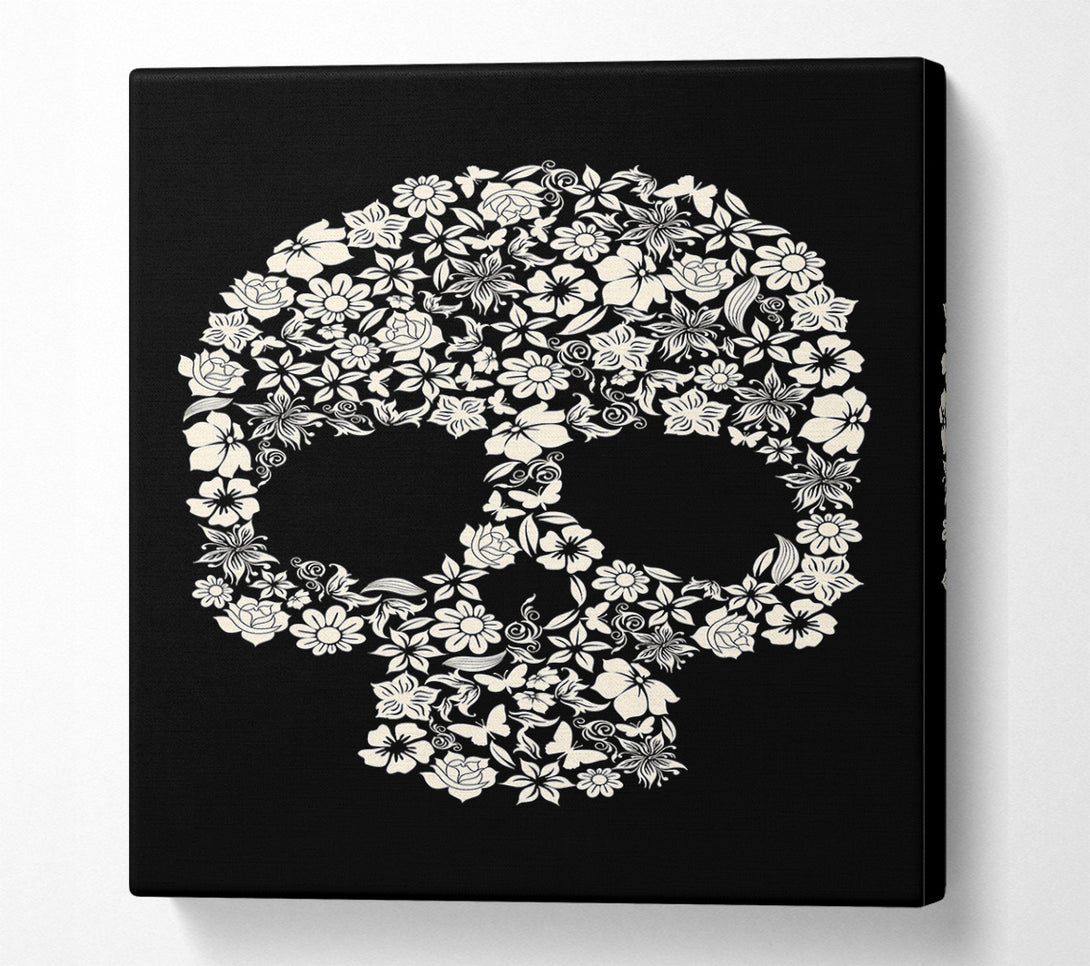  A Canvas Print of Flower Skull 1 Canvas Print