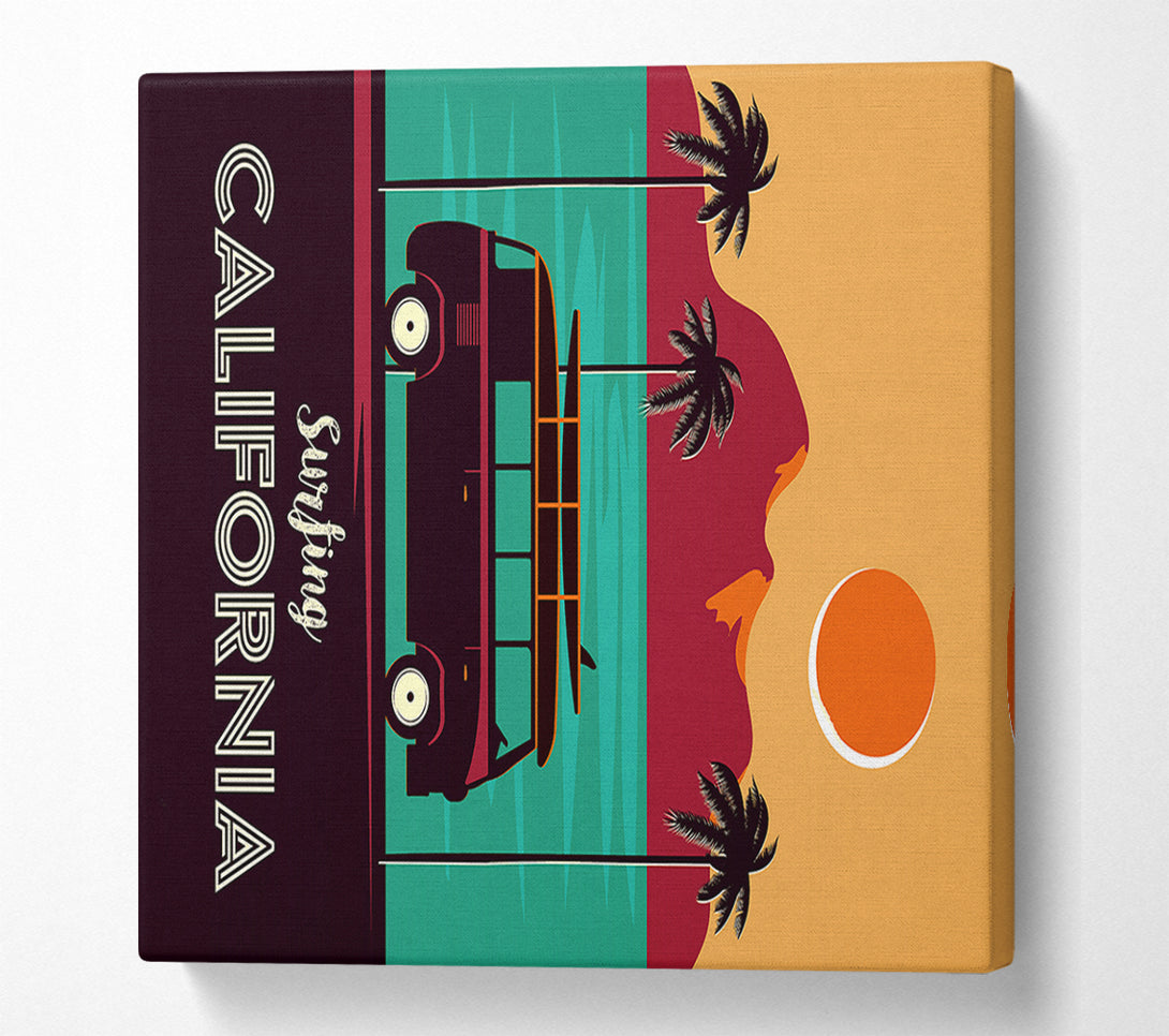  A Canvas Print of California Surfing Canvas Art