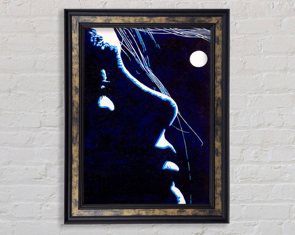Woman By The Moonlit Night Framed Print