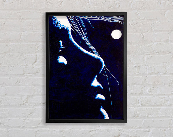 Woman By The Moonlit Night Framed Print