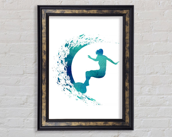 Surfing The Wave Framed Print