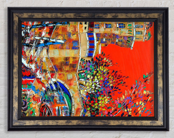 Red Sky City Framed Print