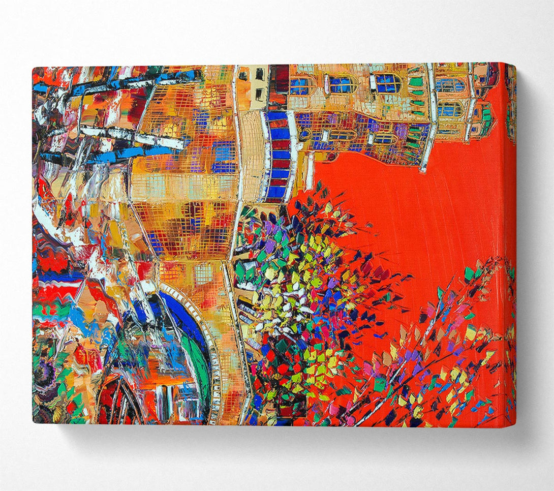  A Canvas Print of Red Sky City Canvas Print