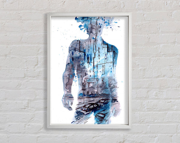 Man In The City Framed Print